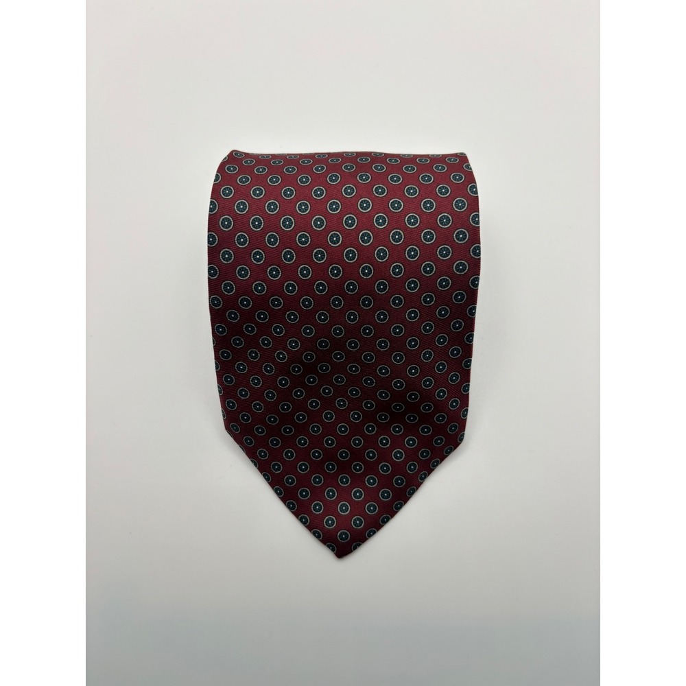 Bert Pulitzer Collectors Edition Silk Tie Burgundy Red Foulard Hand Printed USA